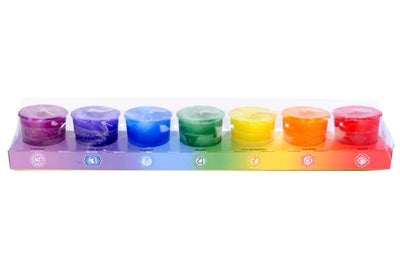 
            
                Load image into Gallery viewer, 7 Chakra Candle Votive Giftset (1 of each chakra votive)
            
        