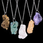 Natural Stone Cluster Pendant & Necklace