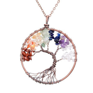 
            
                Load image into Gallery viewer, 7 Chakra Tree of Life Necklace &amp;amp; Pendant
            
        