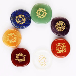 
            
                Load image into Gallery viewer, 7 Piece Chakra Engraved Stone Set
            
        